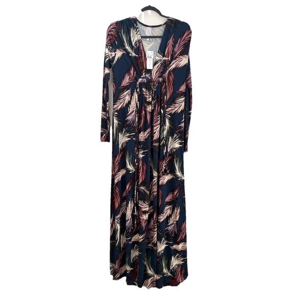 Rachel Pally Dresses & Skirts - NEW Rachel Pally Long Sleeve Caftan Maxi Deep V Neck Dress Sz Small Feather